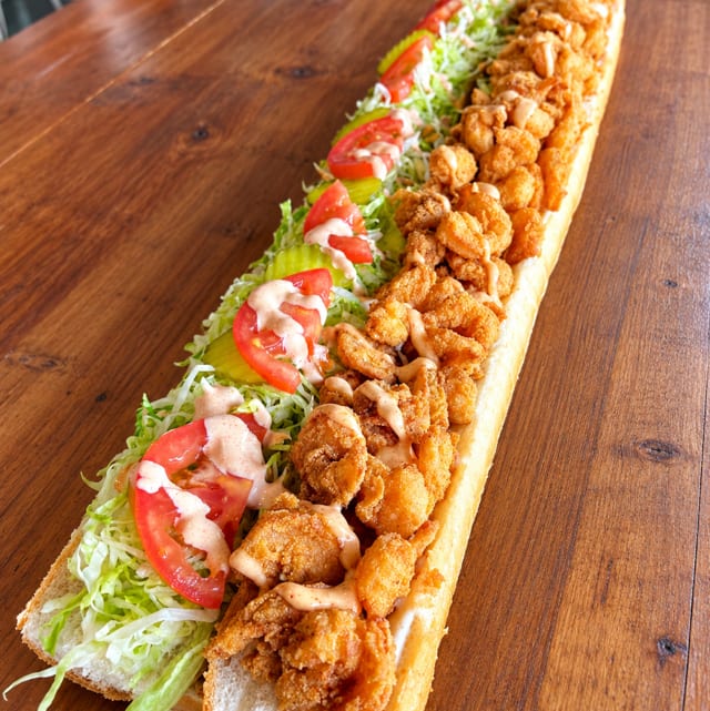 XLARGE Fried Shrimp Poboy.