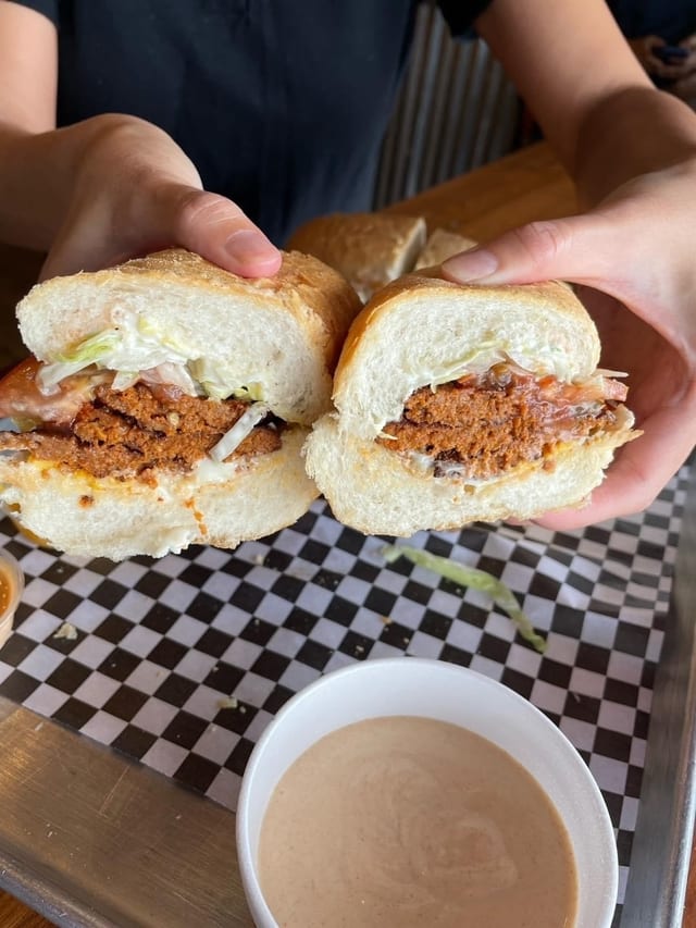 Large Hot Sausage Poboy.