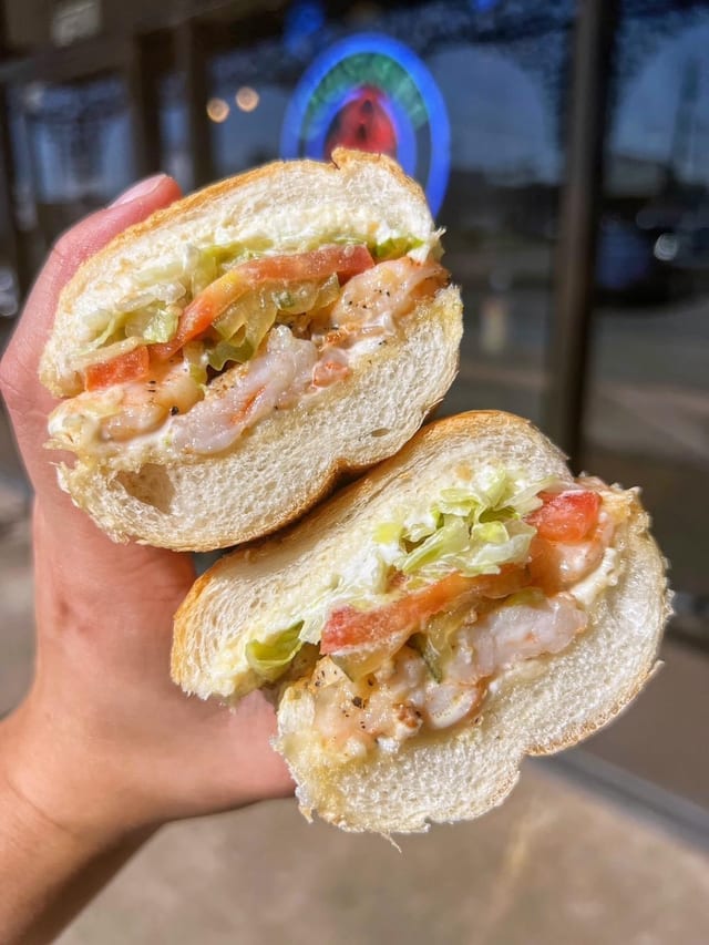 Small Grilled Shrimp Poboy.