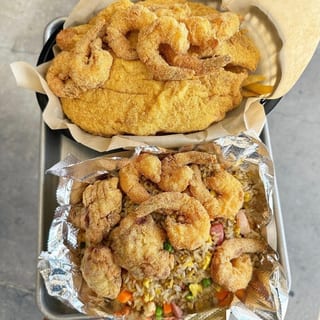 3 Fried Oysters + 1pc Fish Plate