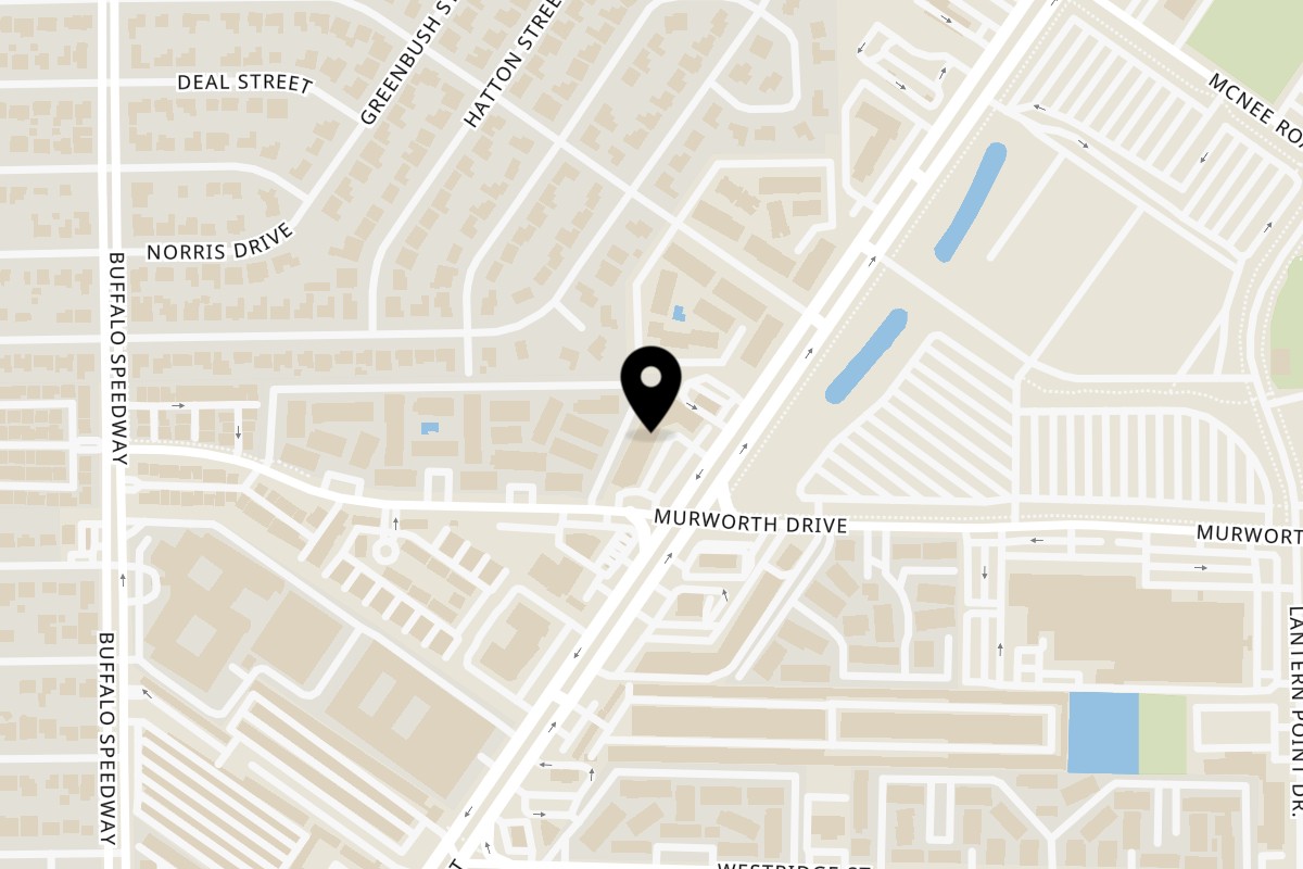 Map showing the location of Calliope's S Main St on 9150 S Main St #100 in Houston